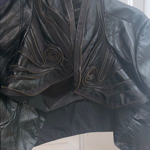 Bcbg leather jacket with zipper detail